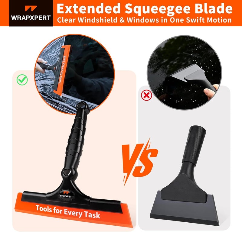WRAPXPERT Window Tint Squeegee 8.27-inch Wide PU Blade for Car Window Tint Installation Flat Window Film Tint Tools for Car Front Windows Rear Glass Windshield Water Removal Bathroom Cleaning Kit - Image 2